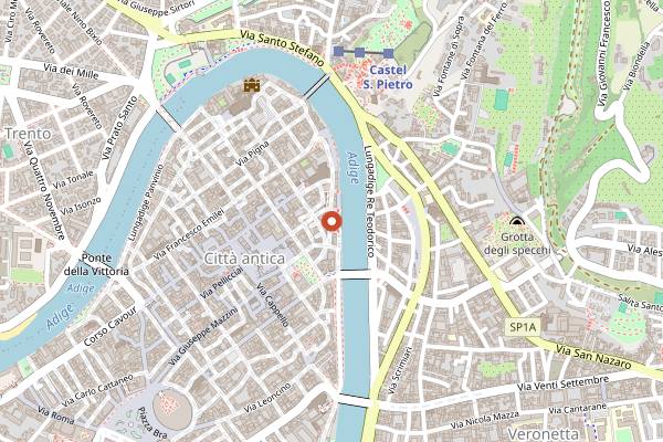 Map showing Birra Amarcord (pub) in Verona