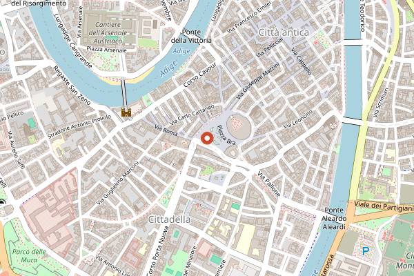 Map showing 32 Via dei Birrai (tap) in Verona