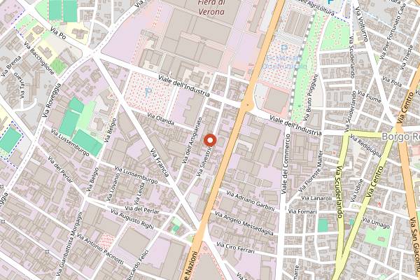 Map showing Birrificio Mastro Matto in Verona