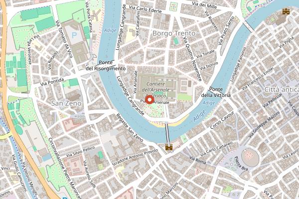 Map showing Birrone (Isola Vicentina) in Verona