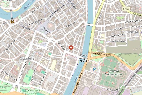 Map showing Trattoria Al Bersagliere (Sunday lunch) in Verona