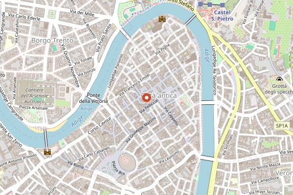 Map showing Antica Trattoria da Bepi in Verona