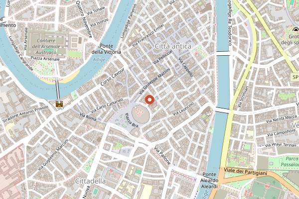 Map showing Café Martel in Verona