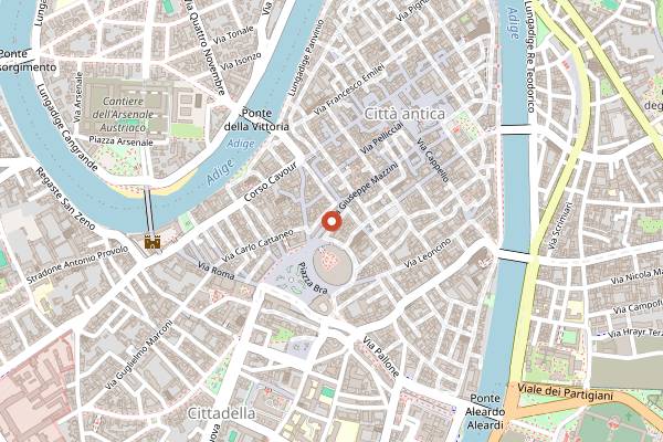 Map showing Caffe Mazzini in Verona