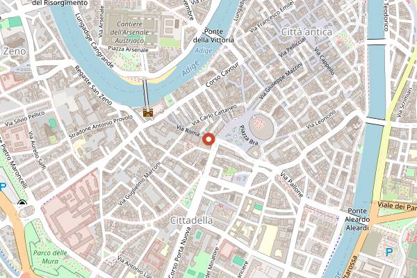 Map showing Gelateria Savoia in Verona