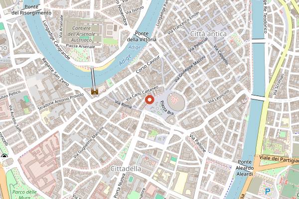 Map showing Gran Caffe Vittorio Emanuele in Verona