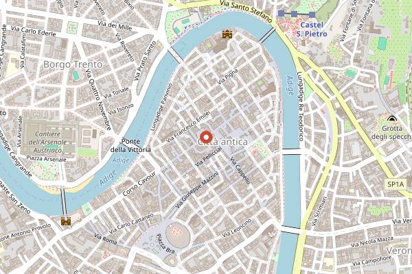 Map showing Pasticceria Flego (Borsari) in Verona