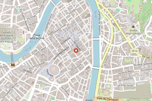 Map showing Pasticceria Flego in Verona