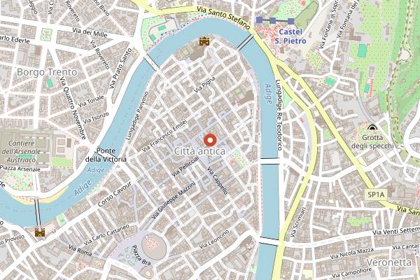 Map showing Caffe Dante Bistrot in Verona
