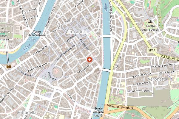 Map showing Osteria da Ugo in Verona