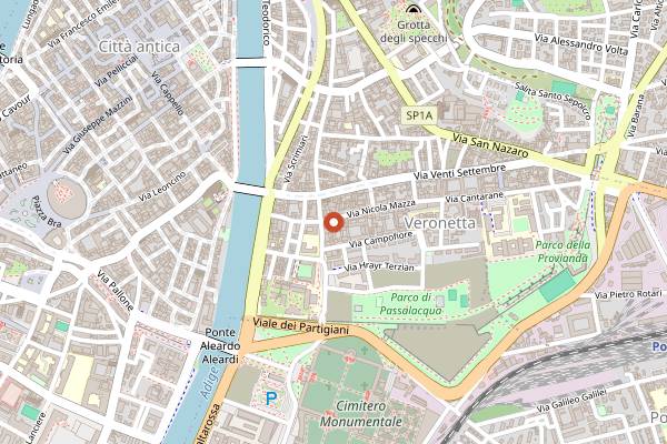 Map showing Tabule in Verona