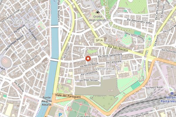 Map showing King Kebab in Verona