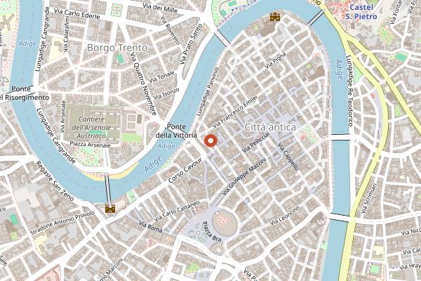 Map showing Piu Gusto Bio in Verona