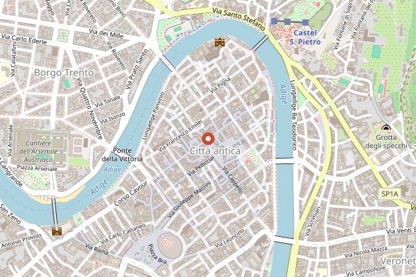 Map showing Ristorante Maffei in Verona