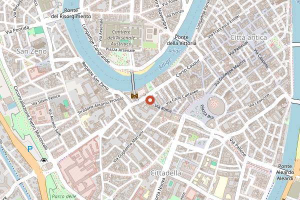 Map showing Trattoria I Masenini in Verona