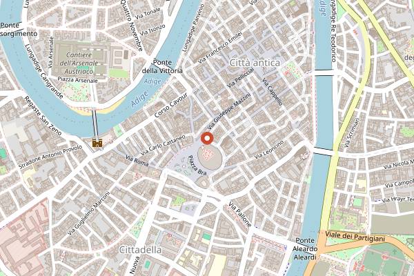 Map showing Trattoria Tre Marchetti in Verona