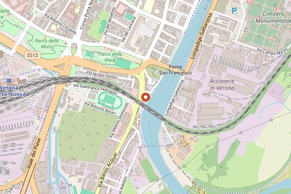 Map showing Trattoria Cappuccini in Verona