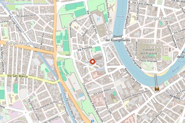 Map showing Mercato dell'Antiquariato (Piazza San Zeno) in Verona