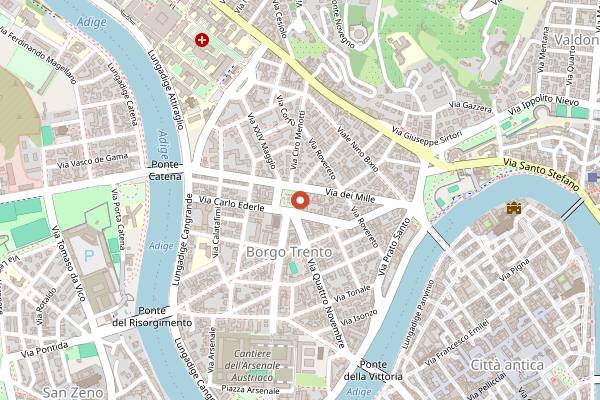 Map showing Mercato BioNatural Borgo Trento in Verona