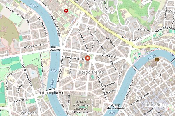 Map showing Mercato di Borgo Trento in Verona