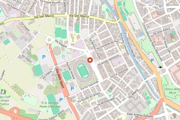 Map showing Mercato dello Stadio in Verona