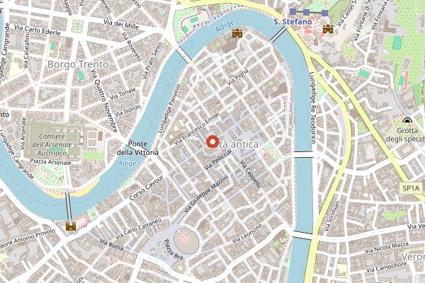Map showing Boulevard - Aperitivo e Cocktail Bar in Verona