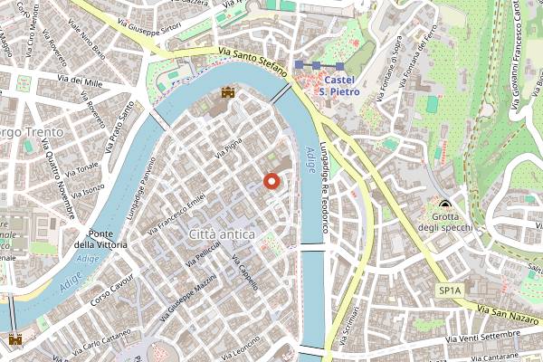 Map showing Hotel Due Torri Rooftop in Verona