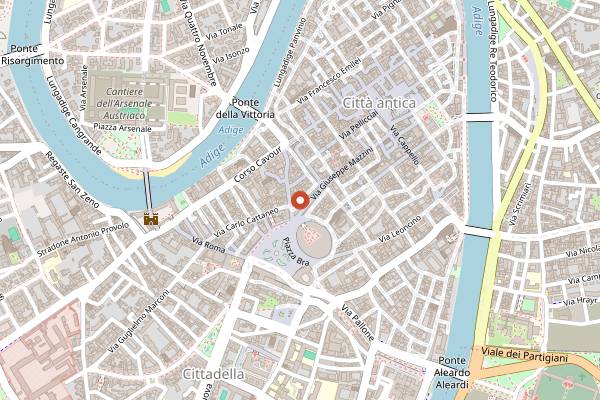 Map showing Locanda 4 Cuochi in Verona