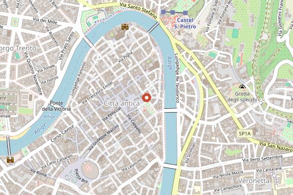 Map showing Osteria al Duca in Verona