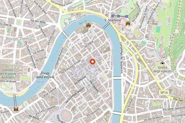 Map showing Osteria Giulietta e Romeo in Verona