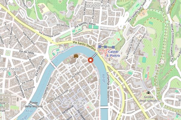 Map showing Osteria Ponte Pietra in Verona