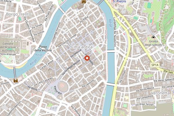 Map showing Trattoria al Pompiere in Verona