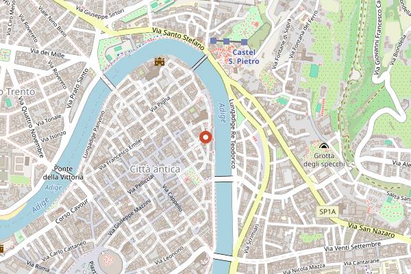 Map showing Osteria Sottoriva (cicchetti) in Verona