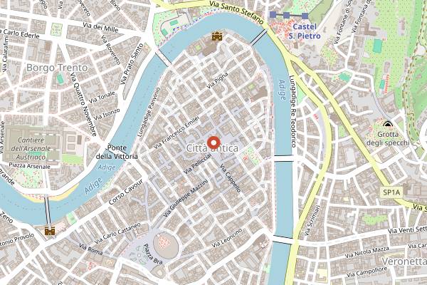 Map showing Caffe Filippini in Verona