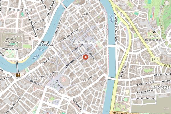 Map showing Enoteca Segreta in Verona