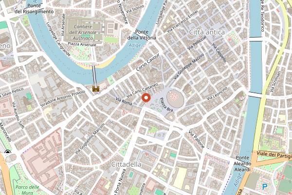 Map showing L'Evangelista Ristorante & Enoteca in Verona