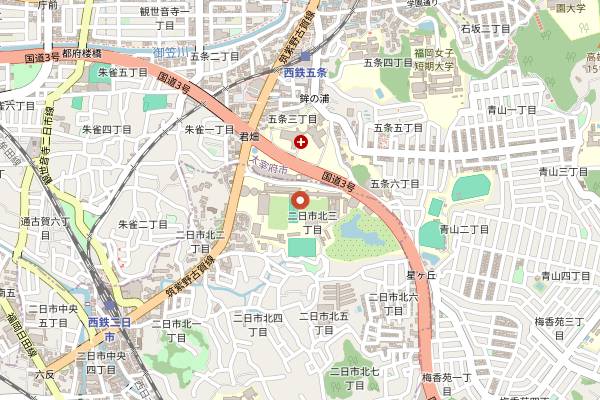 Map showing Kasanoya Dazaifu in Fukuoka