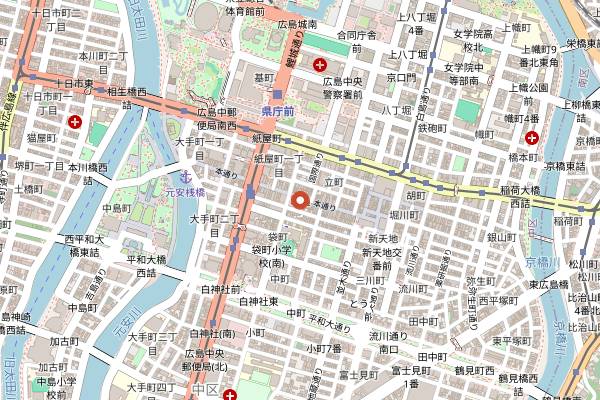 Map showing Hiroshima Andersen in Hiroshima