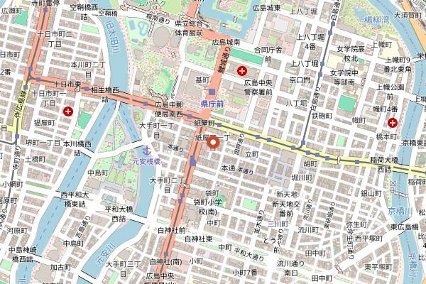 Map showing Kissa Saeki in Hiroshima