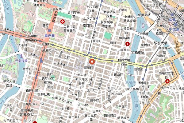 Map showing Ebisu Taisai (Ebessan) in Hiroshima