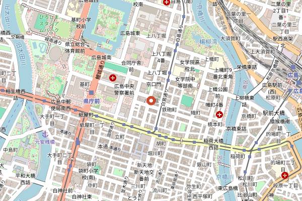 Map showing Kitchen Minot in Hiroshima