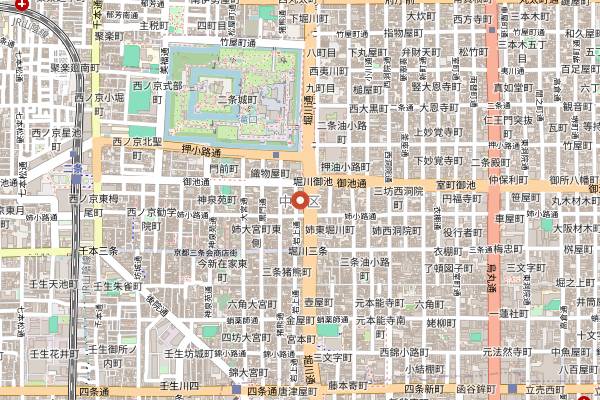Map showing fiveran in Kyoto