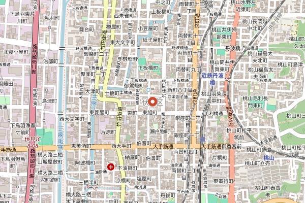 Map showing Kizakura Kappa Country in Kyoto