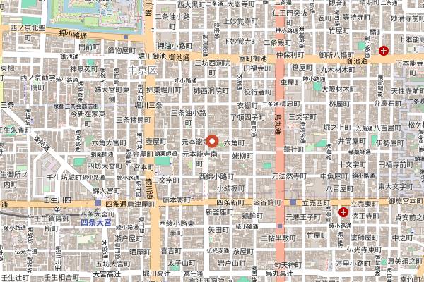Map showing Iolite Coffee Roasters Morning in Kyoto