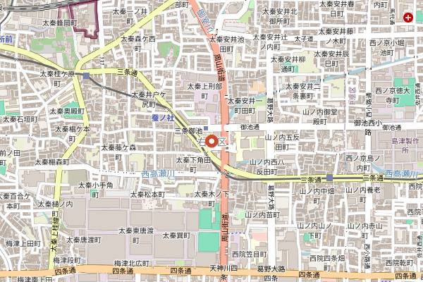 Map showing Arashiyama Tenryuu Ramen in Kyoto
