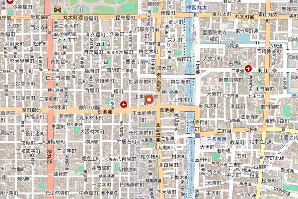 Map showing Aoi Matsuri in Kyoto