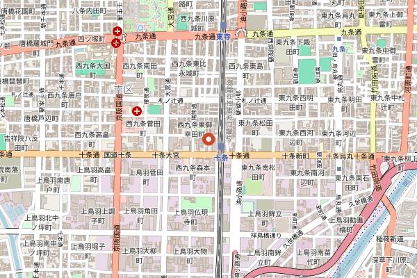 Map showing WORLD KYOTO in Kyoto
