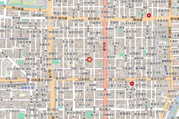 Map showing AWOMB Karasuma Honten in Kyoto