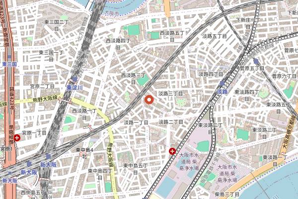 Map showing Kamigata Beer in Osaka