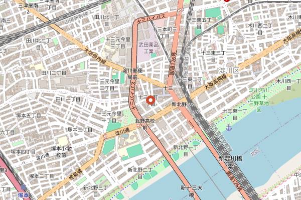 Map showing Nomcraft Brewing Juso Taproom in Osaka
